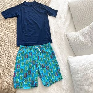 Landsend Boys swimsuit size XL 14-16 & size 14-16 husky swim trunks